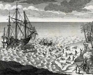 Sinking of the Pélican after the Battle of Hudsons Bay