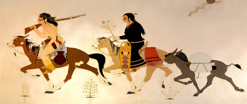 Native American Mural in the Interior Department Building in Washington DC by A. Houser.