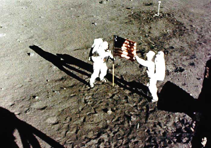 Neil Armstrong and Buzz Aldrin on the Moon
