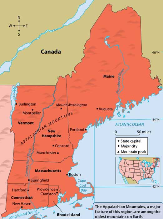 New England Region Of The United States Legends Of America