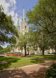 Trolley Tour at the Cathedral of St. John the Baptist Church in Savannah, Georgia by Carol Highsmith.