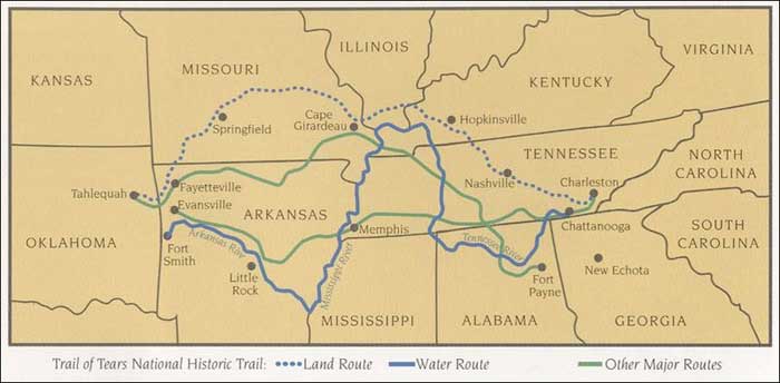 Trail of Tears Routes, National Park Service. 
