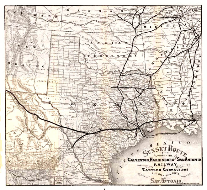 Galveston, Harrisburg and San Antonio Railway Map