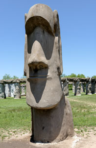 One of two fabricated Moai, or Easter Island statues, added to "Stonehenge II" in the Texas Hill Country. Photo by Carol Highsmith.