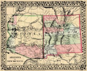 New Mexico-Arizona Map, 1870.