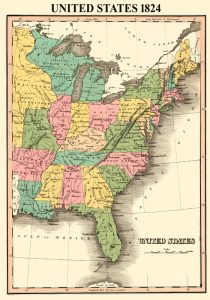 United States Map by Anthony Finlay, 1824.