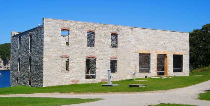 The remains of the company store and warehouse in Fayette Historic Townsite.