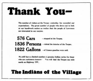 Indian Village Thank You in newspaper after Grand Opening.