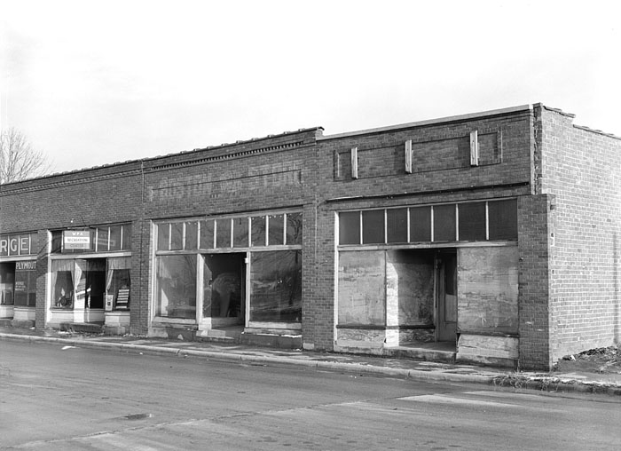 Abandoned stores in Ziegler, Illinois by Arthur Rothstein, 1939.