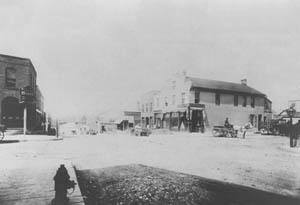 Historic Westport, Missouri. Boone's Trading Post at right.