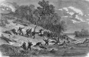 Battle of Ball's Bluff, Virginia in the Civil War.
