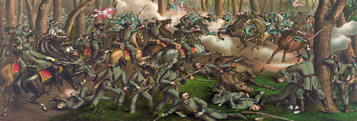 Battle of the Wilderness, Virginia by Kurz & Allison.