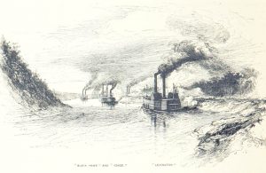 Union gunboats at Blair's Landing, Louisiana.