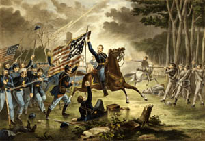 General Kearney charge in the Battle of Chantilly, Virginia by Augustus Tholey.