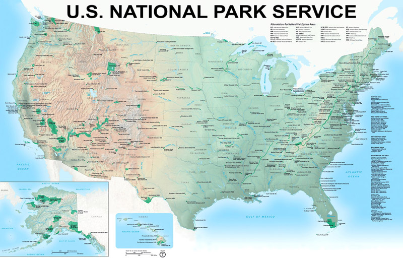 National Park Service Wall Map