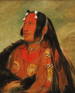 Assiniboine Chief Pigeons Egg Head by George Catlin.