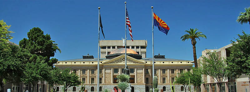 Arizona Capitol building in Phoenix, Arizona, courtesy Wikimedia.