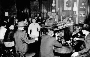 Bar inside Hotel Florence, Pullman, Illinois, 1940s.