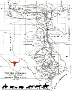 Chisholm Trail Map, 1873