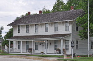 The first Harvey House Hotel still stands in Florence, Kansas serving as a museum, courtesy Wikipedia.