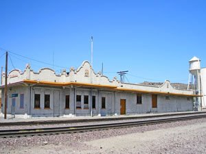 The Kingman, Arizona depot was across from Harvey House Restaurant, by Kathy Alexander.