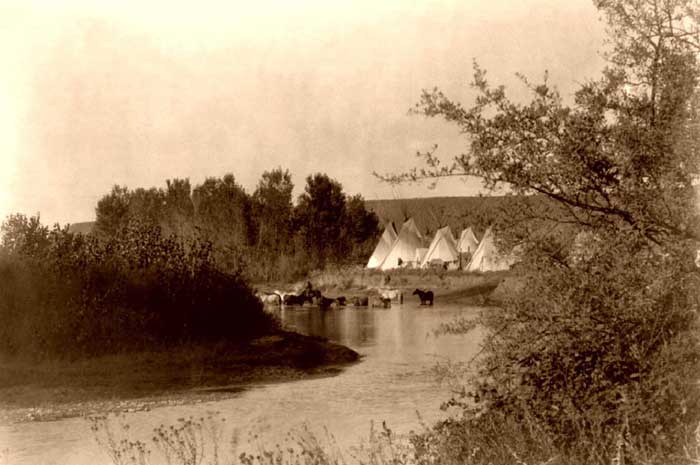 Tipis on the Little Bighorn River