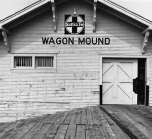 Atchison, Topeka & Santa Fe Railroad depot in Wagon Mound, new Mexico.