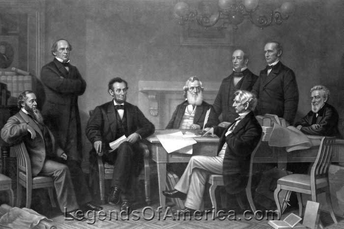 first reading of the Emancipation Proclamation before the cabinet, Francis B. Carpenter,1866