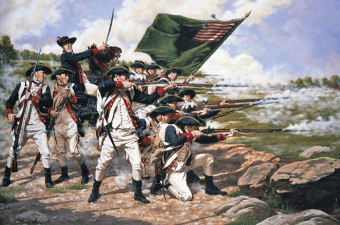 U.S. Infantry at the Battle of Long Island, New York.