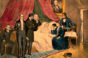 Death of President William Henry Harrison by N. Currier, 1841.