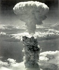 Atomic bomb in Nagasaki, Japan, 1945.