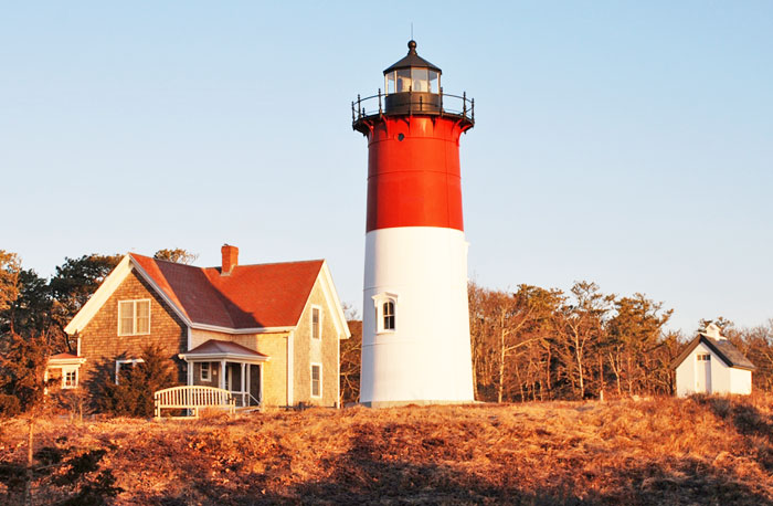 Nauset Light at Eastham, Massachusetts by the National Park Service.