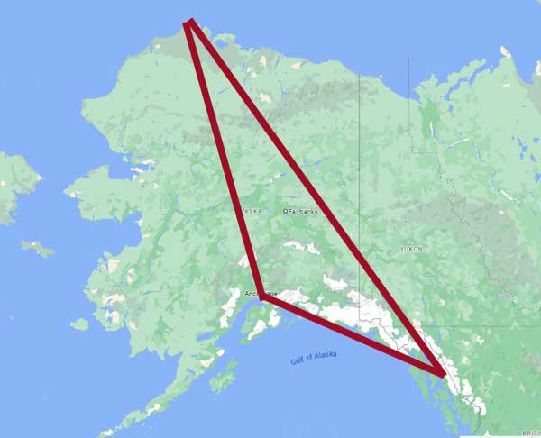 The area known as the Alaska Triangle.