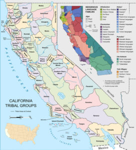 California Indian Tribes Map courtesy Wikipedia.