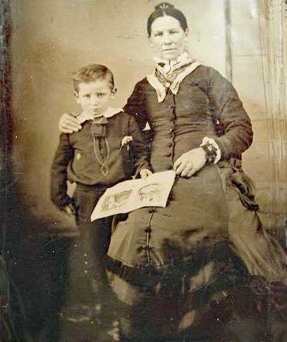 Wyatt Earp with his mother circa 1856