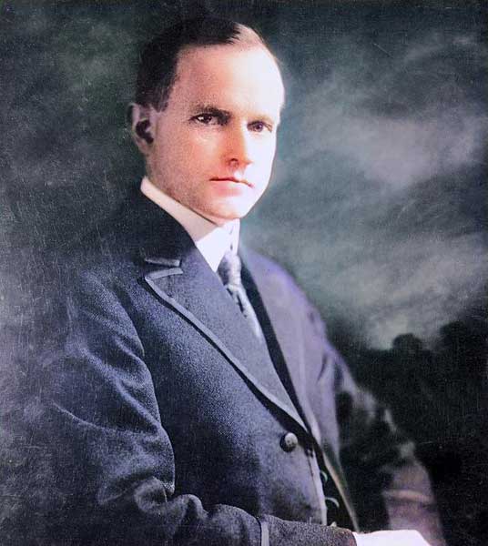Calvin Coolidge, 1920. Colorized.