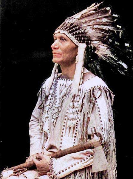 Charles Eastman in traditional Sioux clothing colorized