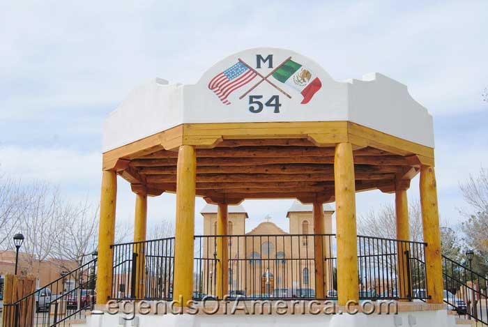 The historic Mesilla Plaza is the site of the signing of the Gadsden Purchase, which resulted in the current boundaries of Mexico and the United States.