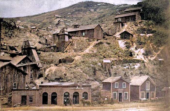 Gregory Gulch, Colorado by W.H. Reed, 1865. colorized