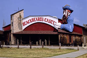Blackbeard's Castle was once part of the amusement park at Buckroe Beach in Hampton, Virginia. Photo by John Margolies, 1985.