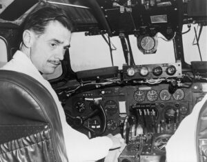 Howard Hughes in a TWA cockpit.