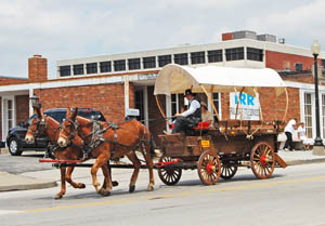 Covered wagon in Independence, Missouri by Kathy Alexander.