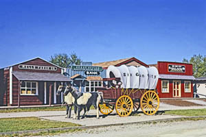 Stagecoach at Six-Gun City in Jefferson, New Hampshire. Photo by John Margolies, 1996.