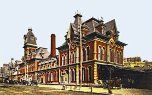 Union Depot in Kansas City in the 1870s.