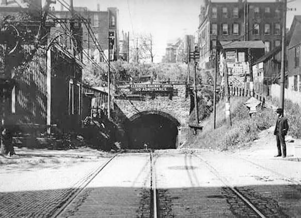 8th Street Railway Tunnel in Kansas City, 1887.