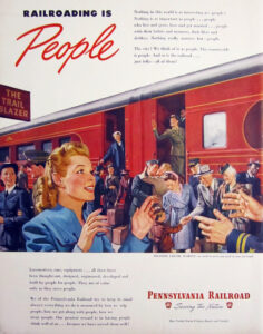 Pennsylvania Railroad Advertisement, 1945.
