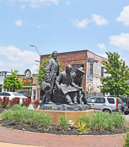 Pioneer Square Monument in Westport, Missouri, by Kathy Alexander.