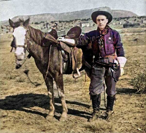 Fred Lambert on the Cimarron Ranch 1907.