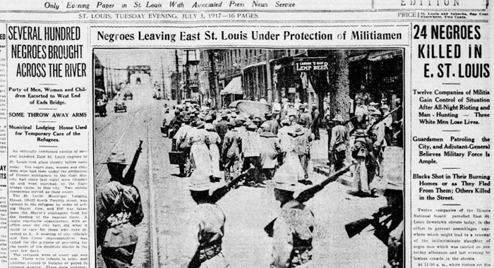 East St. Louis Riot, 1917, by the St. Louis Post-Dispatch.