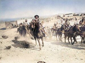 Pancho Villa at Columbus, New Mexico. Touch of color by LOA.